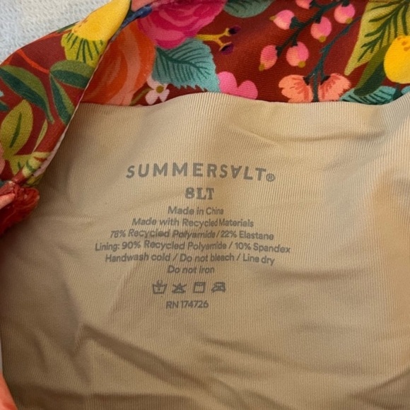 Summersalt Red and Pink One Piece Swimsuit with Plunging V-neckline - Picture 5 of 6